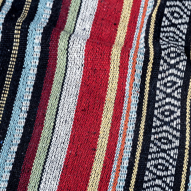 〔50cm切り売り〕ネパール伝統のコットン織り生地　厚手〔幅約122cm〕 4 - さらに拡大写真です