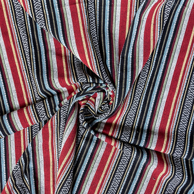 〔50cm切り売り〕ネパール伝統のコットン織り生地　厚手〔幅約122cm〕 5 - よい雰囲気です