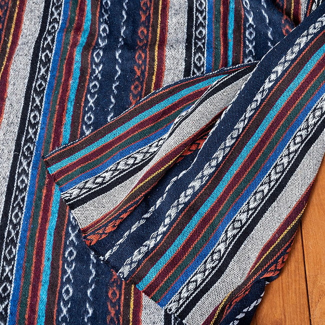 〔50cm切り売り〕〔片面起毛加工〕ネパール伝統のコットン織り生地　厚手〔幅約117〜119cm〕 10 - 拡大写真です