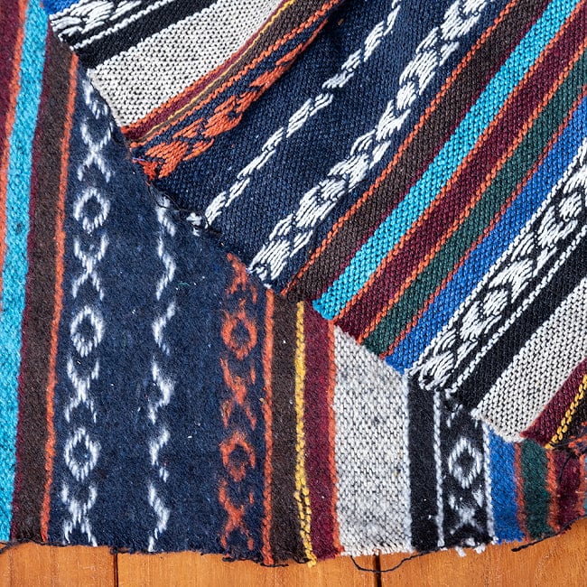 〔50cm切り売り〕〔片面起毛加工〕ネパール伝統のコットン織り生地　厚手〔幅約117〜119cm〕 11 - 拡大写真です