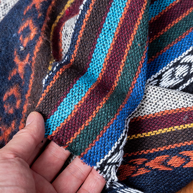 〔50cm切り売り〕〔片面起毛加工〕ネパール伝統のコットン織り生地　厚手〔幅約117〜119cm〕 13 - こちらは通常面