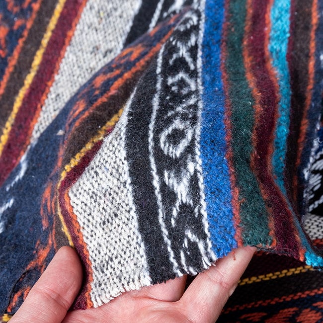 〔50cm切り売り〕〔片面起毛加工〕ネパール伝統のコットン織り生地　厚手〔幅約117〜119cm〕 14 - こちらは反対の起毛面
