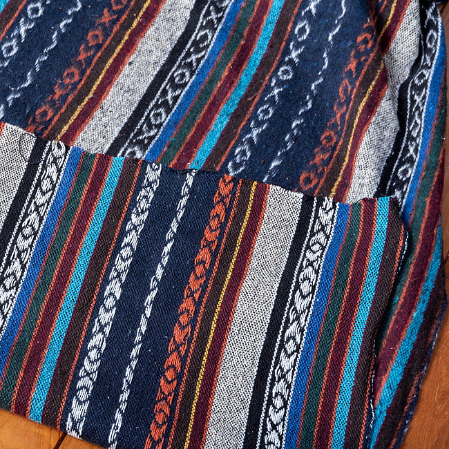 〔50cm切り売り〕〔片面起毛加工〕ネパール伝統のコットン織り生地　厚手〔幅約117〜119cm〕 7 - 拡大写真です