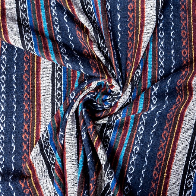 〔50cm切り売り〕〔片面起毛加工〕ネパール伝統のコットン織り生地　厚手〔幅約117〜119cm〕 8 - 良い雰囲気です