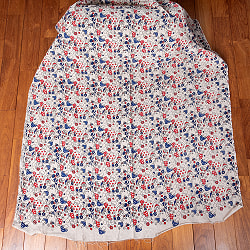 〔50cm切り売り〕カラフルきのこのパラダイス　ネパールのかわいいサイケデリック　きのこ柄生地〔幅約132cm〕 - サブ2