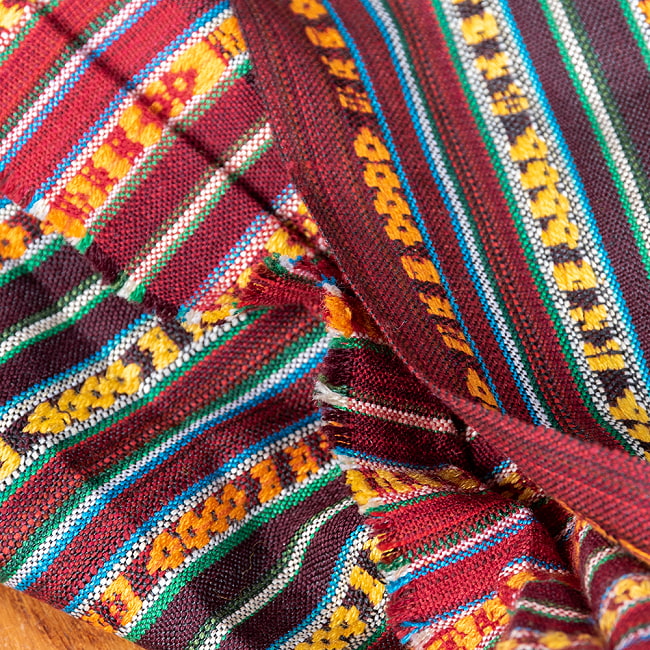 〔50cm切り売り〕ネパール伝統のコットン織り生地　薄手〔幅約152cm〕 8 - 拡大写真です