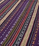 ネパールコットン織り生地-厚手-ベージュ×紫系の商品写真