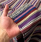ネパールコットン織り生地-厚手【紫×茶色系】の商品写真