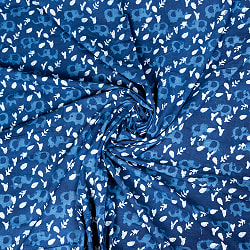 【3個セット】〔1m単位切り売り〕インドの伝統息づく　昔ながらの木版インディゴ藍染布　象さん　ネイビー系〔幅約113cm〕 - サブ5