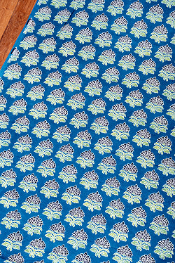 【3個セット】〔1m単位切り売り〕インドの伝統息づく　昔ながらのインディゴ藍染　ボタニカルデザイン布　ネイビー系〔幅約109cm〕 - サブ4