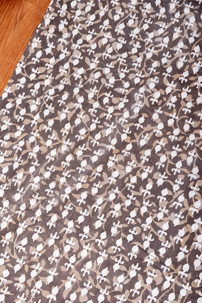 【3個セット】〔1m単位切り売り〕昔ながらの木版泥染め　ダブプリント　グレー系〔幅約115cm〕 4 - とても良い雰囲気