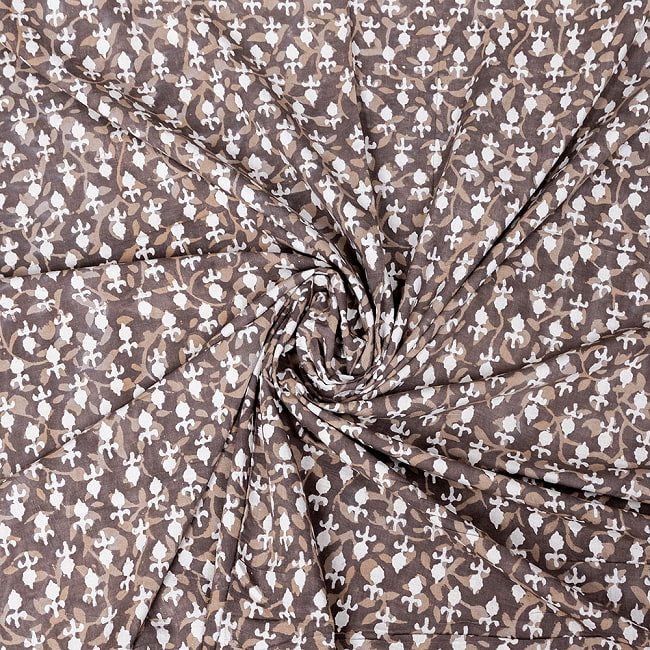 【3個セット】〔1m単位切り売り〕昔ながらの木版泥染め　ダブプリント　グレー系〔幅約115cm〕 5 - 拡大写真です