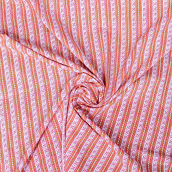 【3個セット】〔1m単位切り売り〕南インドのストライプ布　ピンク系〔幅約108cm〕 - サブ2