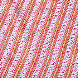 【3個セット】〔1m単位切り売り〕南インドのストライプ布　ピンク系〔幅約108cm〕 - サブ5