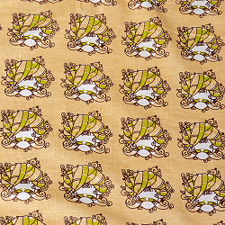 【3個セット】〔1m単位切り売り〕インドの伝統と不思議が融合　おもしろデザイン布　ターバンおじさま柄〔幅約109cm〕 - サブ2