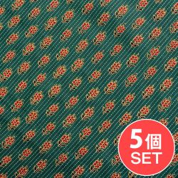 【5個セット】〔1m単位切り売り〕カンタ刺繍がかわいい　ボタニカルデザインの布　フォレスト系〔幅約108cm〕の商品写真