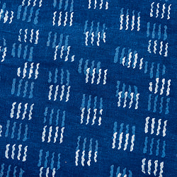 【5個セット】〔1m単位切り売り〕インドの伝統息づく 昔ながらの木版インディゴ藍染布 ネイビー系〔幅約113cm〕 - サブ2