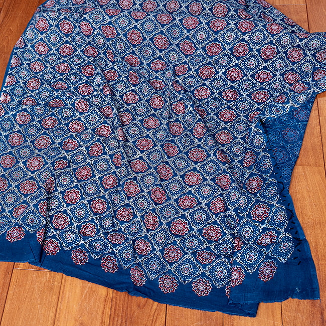 【5個セット】〔1m単位切り売り〕伝統アジュラックデザイン布　インディゴ染め　ネイビー系〔幅約109cm〕 7 - 全体写真です