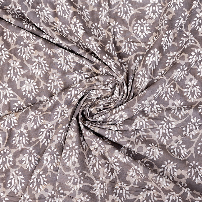 【5個セット】〔1m単位切り売り〕昔ながらの木版泥染め ダブプリント グレー系〔幅約115cm〕 5 - 拡大写真です