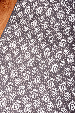 【5個セット】〔1m単位切り売り〕昔ながらの木版泥染め ダブプリント グレー系〔幅約115cm〕 - サブ4