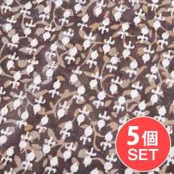 【5個セット】〔1m単位切り売り〕昔ながらの木版泥染め　ダブプリント　グレー系〔幅約115cm〕の商品写真