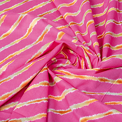 【5個セット】〔1m単位切り売り〕南インドの斜めストライプコットン布　レジメンタル　ピンク系〔幅約108cm〕 - サブ2