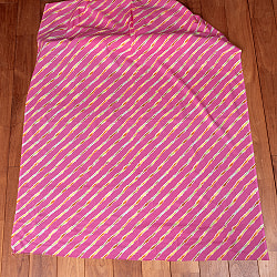 【5個セット】〔1m単位切り売り〕南インドの斜めストライプコットン布　レジメンタル　ピンク系〔幅約108cm〕 - サブ3