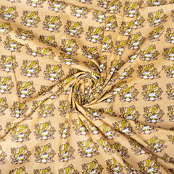 【5個セット】〔1m単位切り売り〕インドの伝統と不思議が融合　おもしろデザイン布　ターバンおじさま柄〔幅約109cm〕 - サブ5