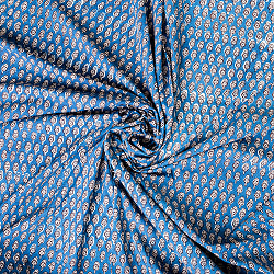 【5個セット】〔90cm切り売り〕インディゴブルーの伝統泥染め布 - ボタニカル柄〔幅約109cm〕 - サブ5