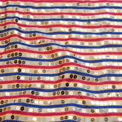 【3個セット】〔1m単位切り売り〕インドのスパンコールクロス布〔106cm〕 - イエロー - サブ3