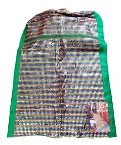 【3個セット】〔1m単位切り売り〕インドのスパンコールクロス布〔106cm〕 - グリーン - サブ4