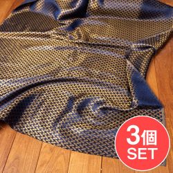 【3個セット】〔1m単位切り売り〕インドの伝統模様布　光沢感のあるブロケード生地に　美しい金糸の紋織　手裏剣〔幅約115cm〕の商品写真