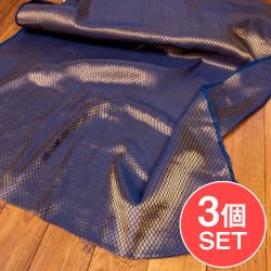 【3個セット】〔1m単位切り売り〕インドの伝統模様布　光沢感のあるブロケード生地に　美しい金糸の紋織　小花柄〔幅約104cm〕の商品写真
