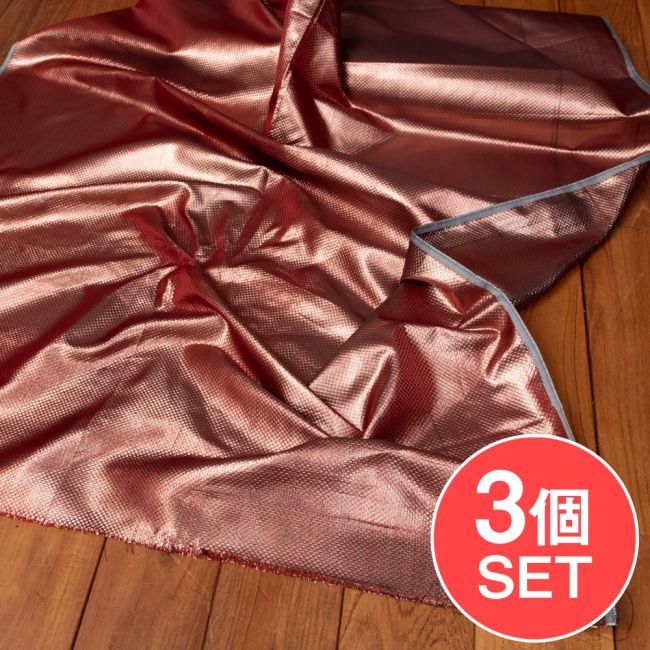 【3個セット】〔1m単位切り売り〕インドの伝統模様布〔約108cm〕カッパー系の写真セット,キラキラ布,豪華な布,切り売り　テーブルクロス　おしゃれ,計り売り布,布 生地,アジア布,手芸,アジアン,ファブリック,ソファーカバー