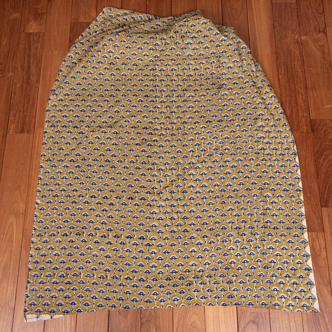 【3個セット】〔1m単位切り売り〕ジャイプル 職人手作り木版染め 色彩美しいボタニカルデザイン おしゃれ 生地 花柄 テーブルクロス 刺繍素材などへ〔幅約111cm〕 - イエロー系 3 - とても素敵な雰囲気です