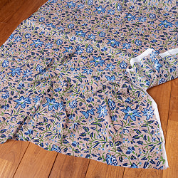 【3個セット】〔1m単位切り売り〕ジャイプル　職人手作り木版染め　色彩美しいボタニカルデザイン　おしゃれ　生地　花柄　テーブルクロス　刺繍素材などへ〔約110cm〕 - サブ2