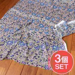 【3個セット】〔1m単位切り売り〕ジャイプル　職人手作り　色彩豊かなボタニカルデザイン　おしゃれ　生地　花柄　テーブルクロス　刺繍素材などへ〔約110cm〕の商品写真
