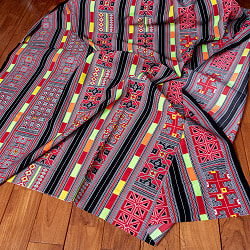 【3個セット】〔1m単位切り売り〕モン族の刺繍風プリントファブリック　生地　少数民族　フォークロア　民俗的　トライバル〔約162cm〕 - サブ2