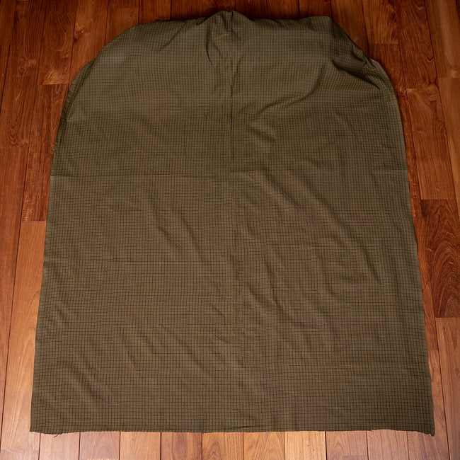 【3個セット】〔1m単位切り売り〕南インドのシンプルコットン チェック模様布〔約106cm〕 - ブラウン 3 - とても素敵な雰囲気です