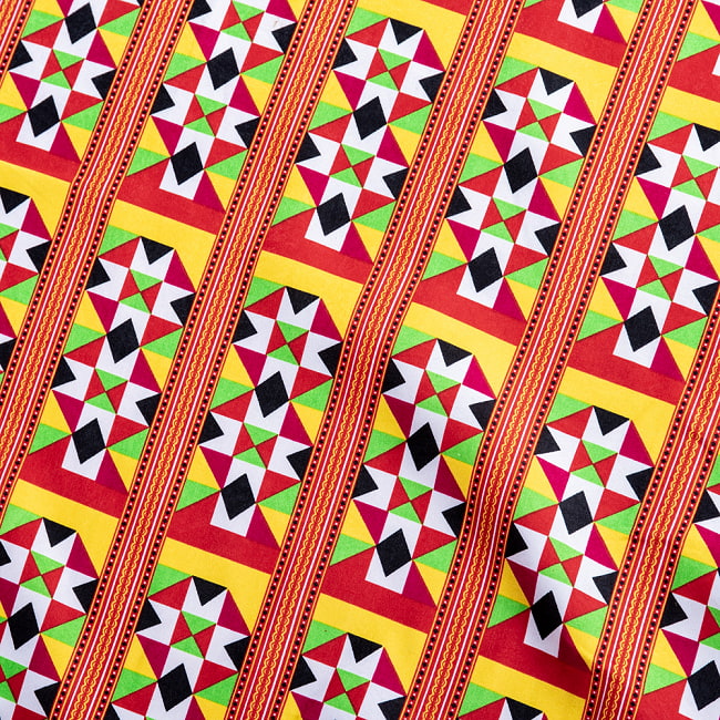 【3個セット】〔1m単位切り売り〕民族系ファブリック　生地　幾何学模様　アフリカンファブリック　フォークロア　民俗的　トライバル〔約162.5cm〕 5 - 拡大写真です