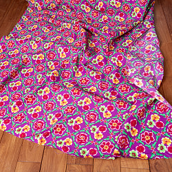 【5個セット】〔1m単位切り売り〕アジアのレトロ花柄ファブリック　生地　東北大花布　ヴィンテージ風　昭和レトロ〔約159cm〕 - パープル - サブ2