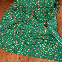 【5個セット】〔1m単位切り売り〕アジアのレトロ小花柄ファブリック　ヴィンテージ風　昭和レトロ〔約130cm〕 - グリーン - サブ2