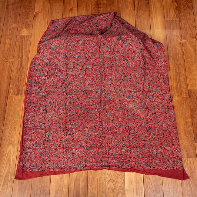 【5個セット】〔1m切単位り売り〕アジュラックプール村からやってきた 昔ながらの木版染め更紗模様布〔約113cm〕 - レッド系 3 - とても素敵な雰囲気です