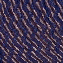 【5個セット】〔1m切単位り売り〕インドのスパンコール刺繍付き　シフォン生地布〔約106cm〕ネイビー系 - サブ5