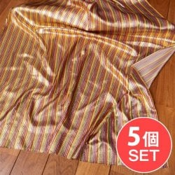 【5個セット】〔1m切単位り売り〕インドの伝統模様布 ボーダー ストライプ柄〔約103cm〕カラフル系