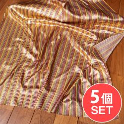 【5個セット】〔1m切単位り売り〕インドの伝統模様布　ボーダー　ストライプ柄〔約103cm〕カラフル系の商品写真