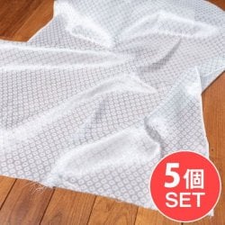 【5個セット】〔1m切単位り売り〕インドの伝統模様布 光沢感のあるブロケード生地〔幅約106cm〕