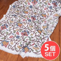【5個セット】〔1m単位切り売り〕カシミールの職人手作り　アーリ刺繍生地　ウール刺繍糸による贅沢な刺繍〔約127cm〕の商品写真