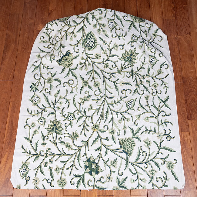 【5個セット】〔1m切単位り売り〕カシミールの職人手作り　アーリ刺繍生地　ウール刺繍糸による贅沢な刺繍〔約127cm〕 3 - 全体の写真です。1mの長さごとにご購入いただけます。。
