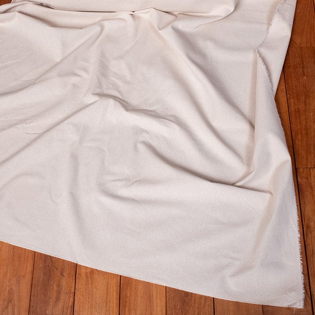 【5個セット】〔1m単位切り売り〕コットンのナチュラルファブリック(キャンバス地) 　オフホワイト〔幅113cm〕 10 - 雰囲気のある布です